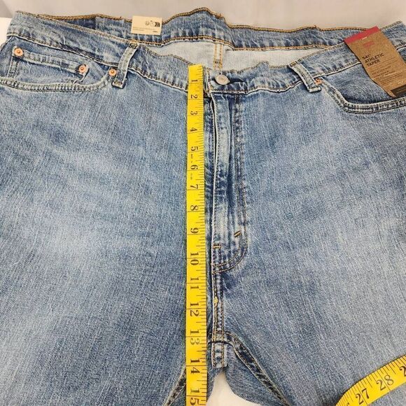 Levi's Size 44x32 Athletic Taper Fit Men's Jeans Denim Blue Jeans - Picture 4 of 8